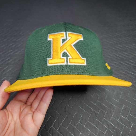 Dome Flex Embroidered "K" Logo Gold & Green Cap Possibly Colligiate Size Med/Lar - Picture 7 of 13
